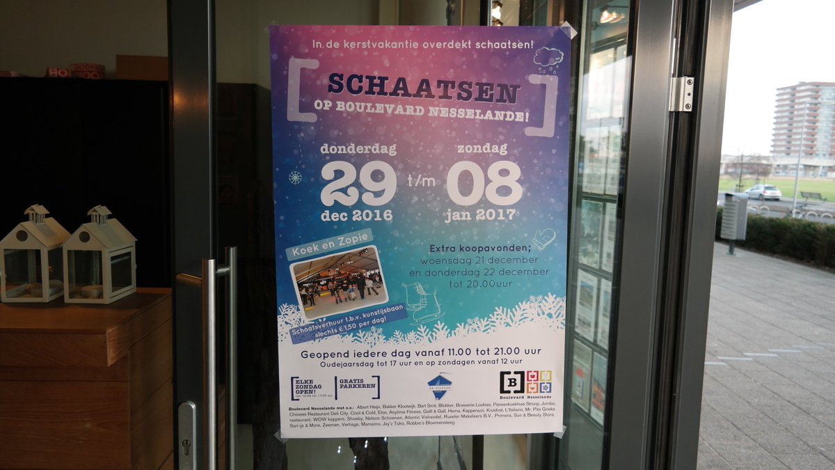 Tip voor de kerstvakantie! Vanaf aanstaande donderdag kun je overdekt schaatsen op de boulevard in #Nesselande!