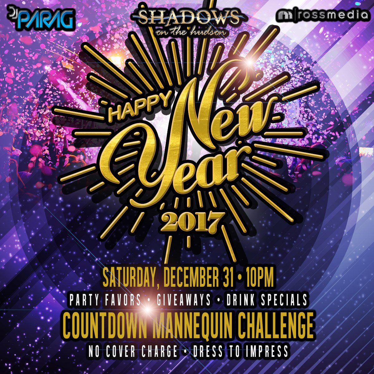 ShadowsonHudson's tweet photo. Grab your friends &amp; join us New Year's Eve for a great time! Take part in our NYE #MannequinChallenge video! https://t.co/xzTWjmCPew