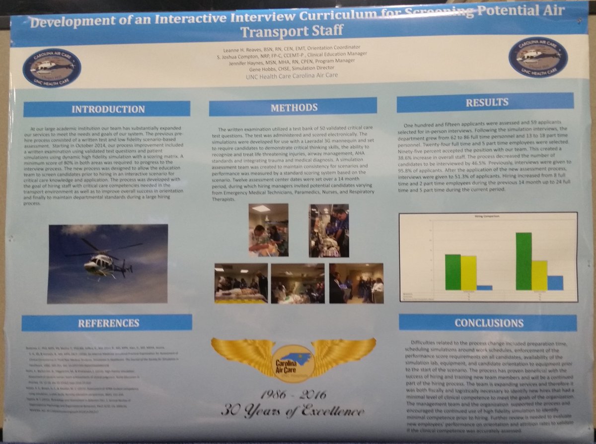UCAirCareDoc's tweet image. #AMTC16 Scientific Assembly: UNC Air Care: Simulation in #HEMS Crew Interviews @AAMS @AMTC