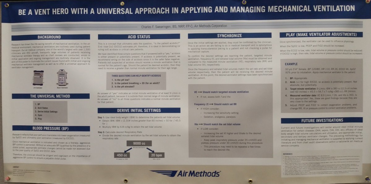 UCAirCareDoc's tweet image. #AMTC16 Scientific Assembly: @AirMethodsCorp: #BeAVentHero #HEMS Optimized Ventilation @AAMS @AMTC