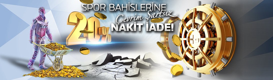 SPOR BAHİSLERİNDE ÇEVRİM ŞARTSIZ %20 NAKİT İADE betskolik4.com adresinden üye olunuz. #nakitiade #sporbahis #sporbahisbonus