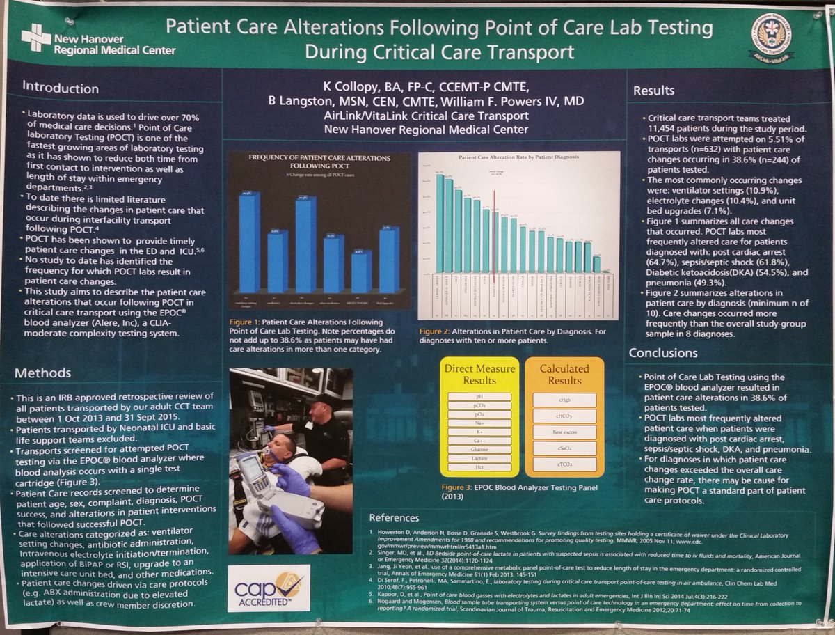 UCAirCareDoc's tweet image. #AMTC16 Scientific Assembly: @ktcollopy: How #Epoc POC Lab Results in Transport Alter Patient Care in #CCTM @AAMS @AMTC
