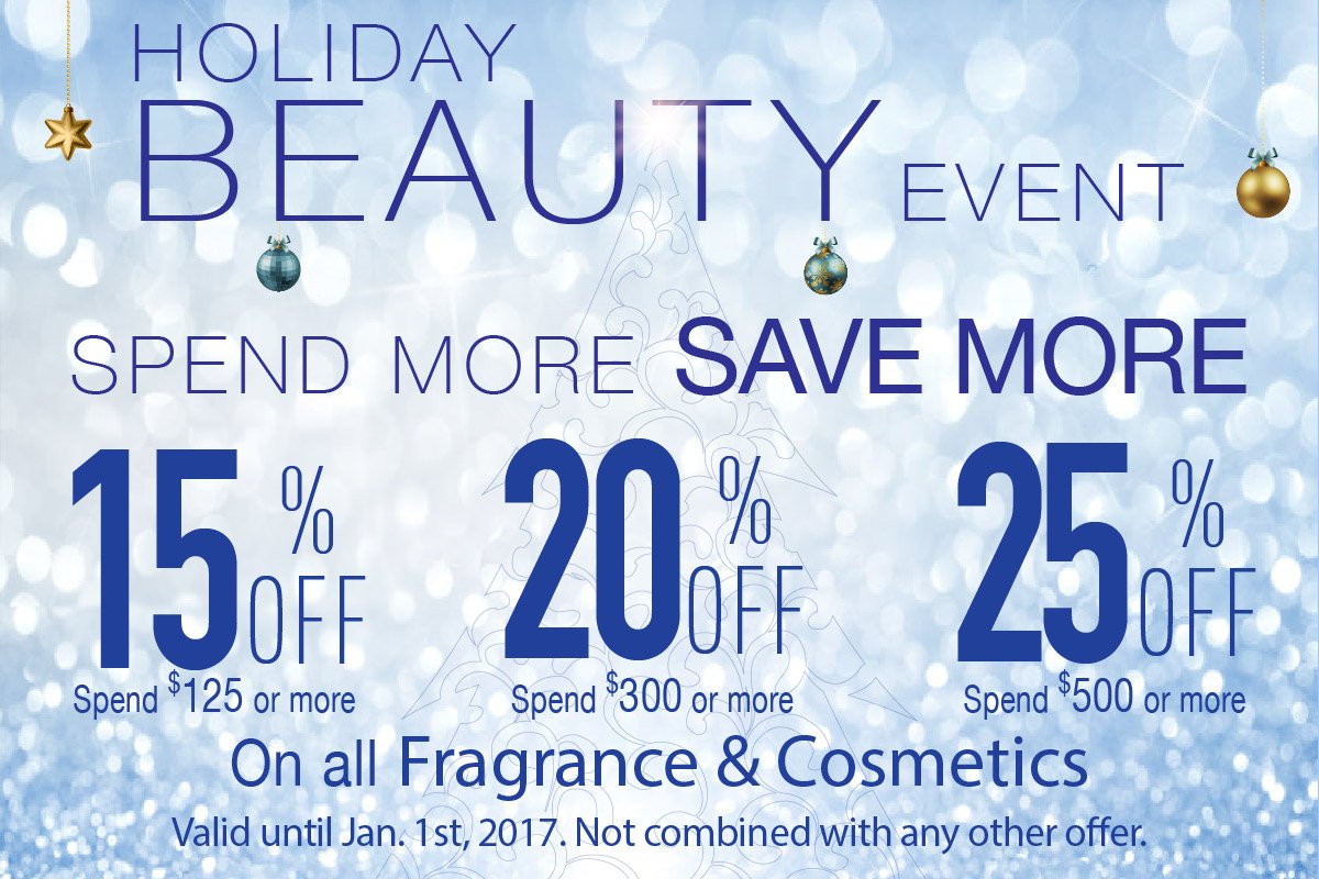 tunneldutyfree's tweet image. The Holiday Beauty Event has been extended! Save on your #beauty purchase through January 1, 2017! #spendmoresavemore #dutyfree