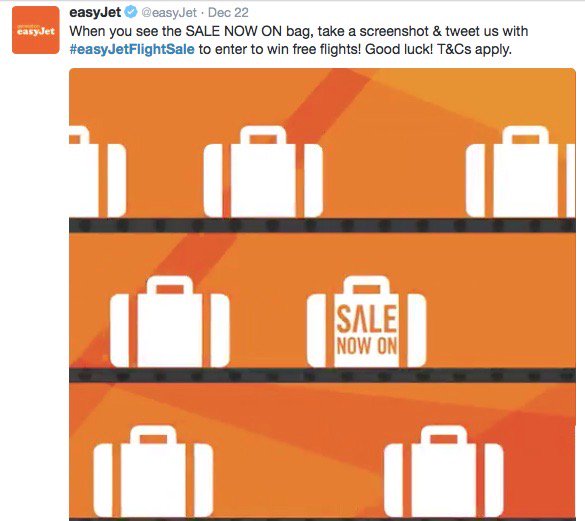 MadriduserF's tweet photo. #easyJetFlightSale Might get lucky!!! @easyJet https://t.co/8WCZiMhaqt