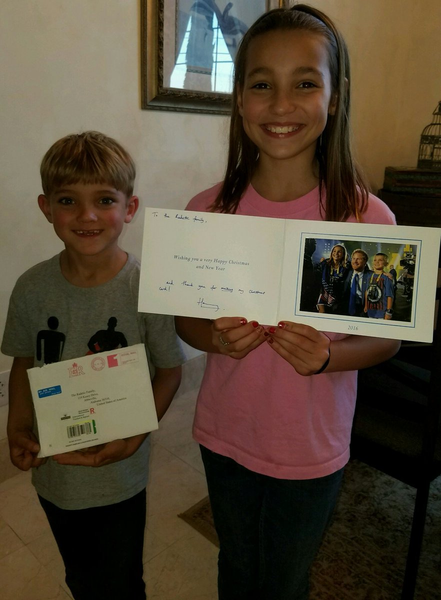 CSScott614's tweet photo. How awesome!  My sweet great niece &amp; nephew got a Christmas card from Prince Harry.... And they are on it! (Same pic from a People Magazine) https://t.co/p97jFLqnSw