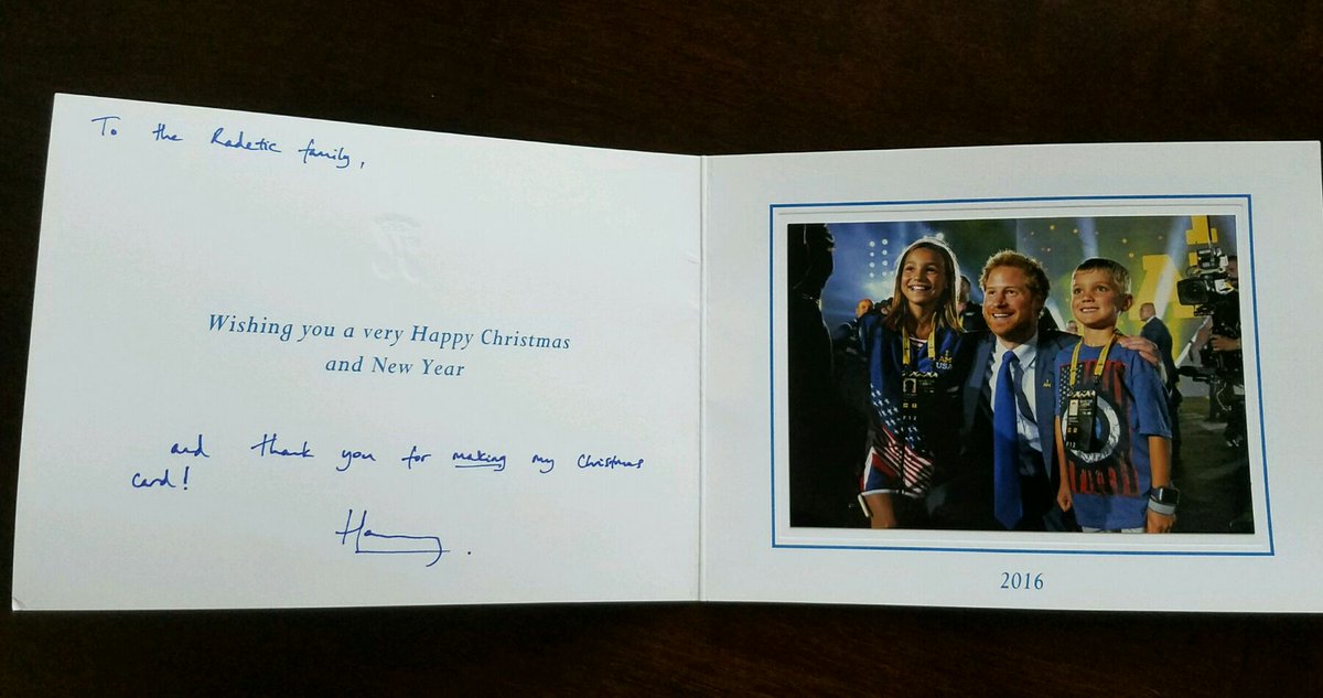 CSScott614's tweet photo. How awesome!  My sweet great niece &amp; nephew got a Christmas card from Prince Harry.... And they are on it! (Same pic from a People Magazine) https://t.co/p97jFLqnSw