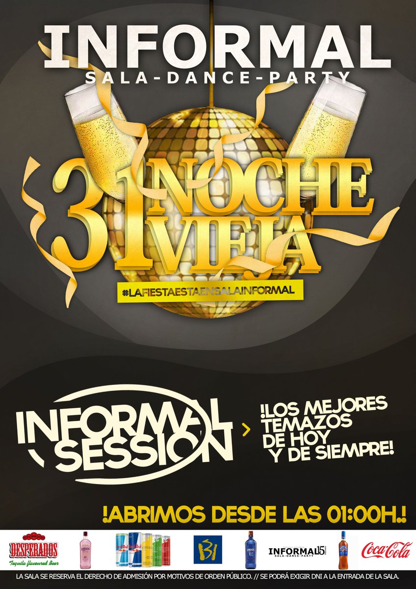 SalaInformalTaf's tweet photo. SORTEO ¡31! NOCHEVIEJA // 31 DIC.

#LaFiestaEstaEnSalaInformal

- 4 CONSUMICIONES -

¡FOLLOW &amp; RT! https://t.co/xQlcIvppUB