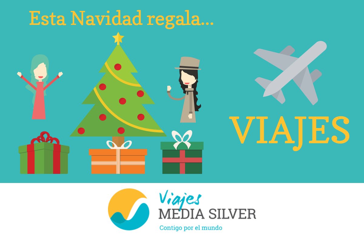 mediasilver's tweet photo. ¿Sigues pensando qué regalar estas navidades? ¡No lo dudes, regalar viajes es un acierto asegurado! #ViajesMediaSilver #CreaTuAventura https://t.co/T9nB4lPl2d