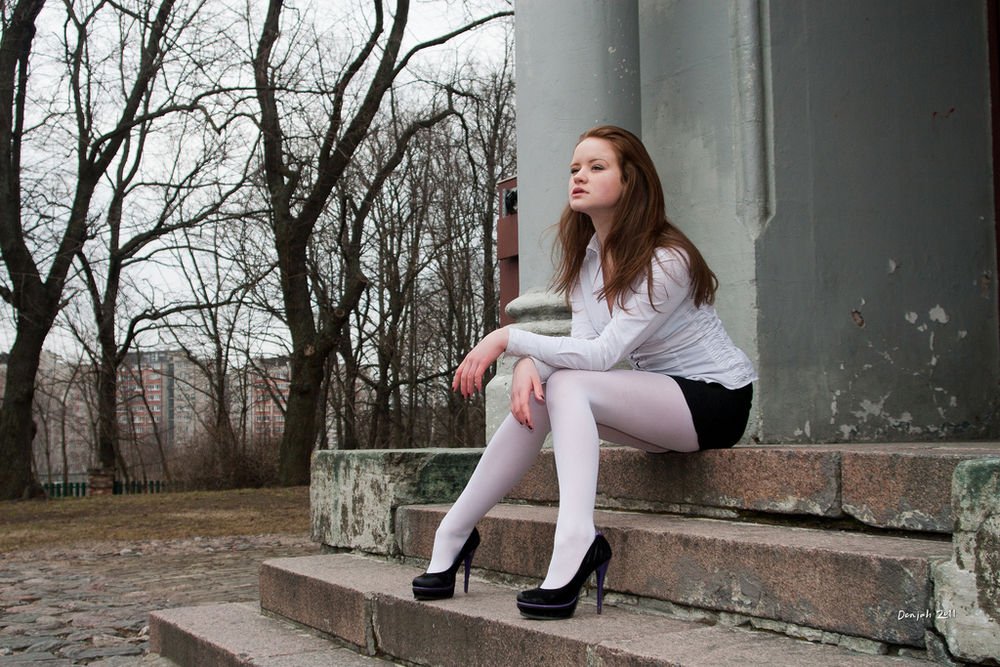 Legwear Fashion on X: White pantyhose and shirt + black skirt and heels -   - #pantyhose #tights #hosiery #lingerie #fashion   / X
