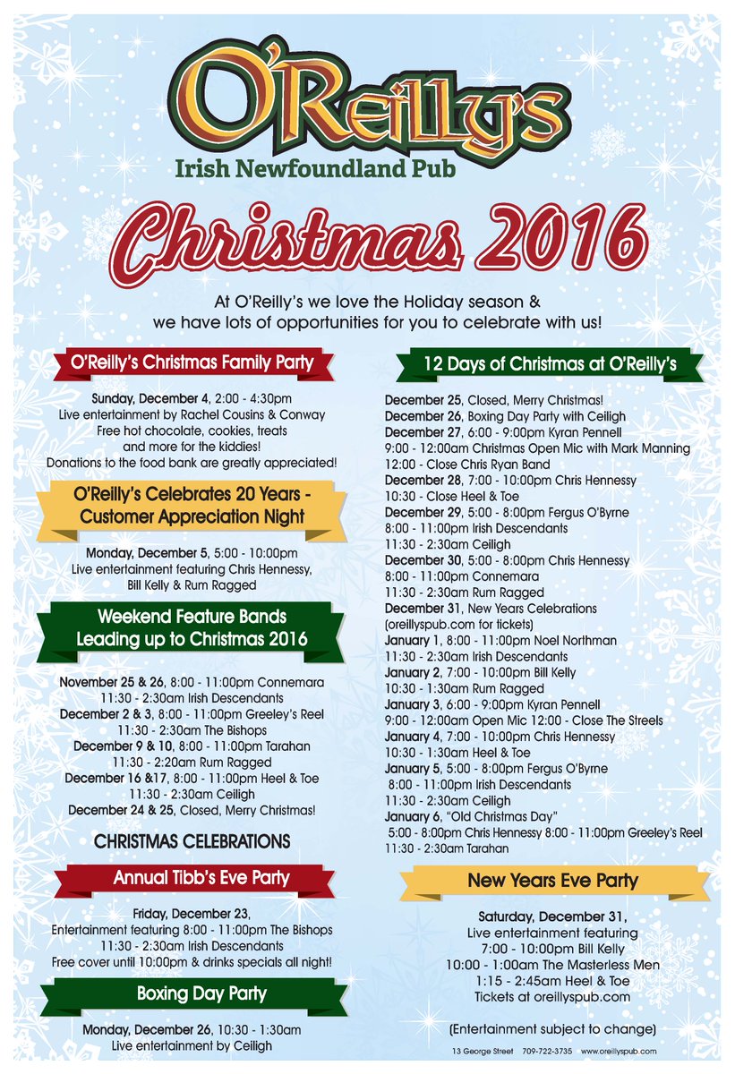 Tonight: <a href="/PennellKyran/">Kyran Pennell</a> onstage 5:30, <a href="/WabanaMusic/">Bob Taylor</a> 9pm, and Bob Taylor hosts our Christmas #OpenMic starting 10pm! <a href="/easternpassNL/">Eastern Passage</a> @ midnight!