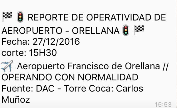 Riesgos_Ec's tweet photo. #SGRinforma | Operatividad aeropuerto de #Orellana al momento @goberorellana  @susana_du @PoliciaEcuador @DGAC_Ecuador https://t.co/gaTvNrK29g