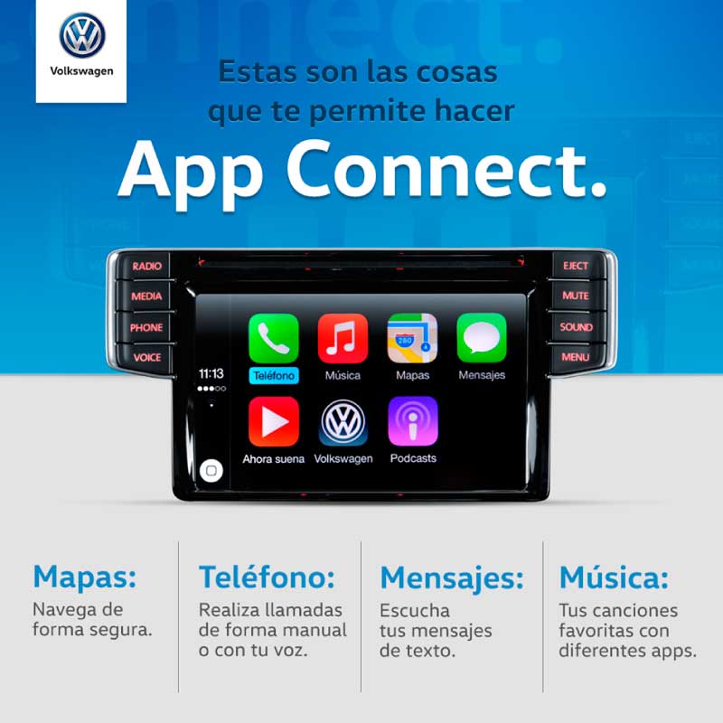 automotora's tweet photo. Poder usar tu celular desde tu #VW de manera segura ahora es posible con la nueva App Connect. ¿Ya la probaste? https://t.co/06YUwc1N7W