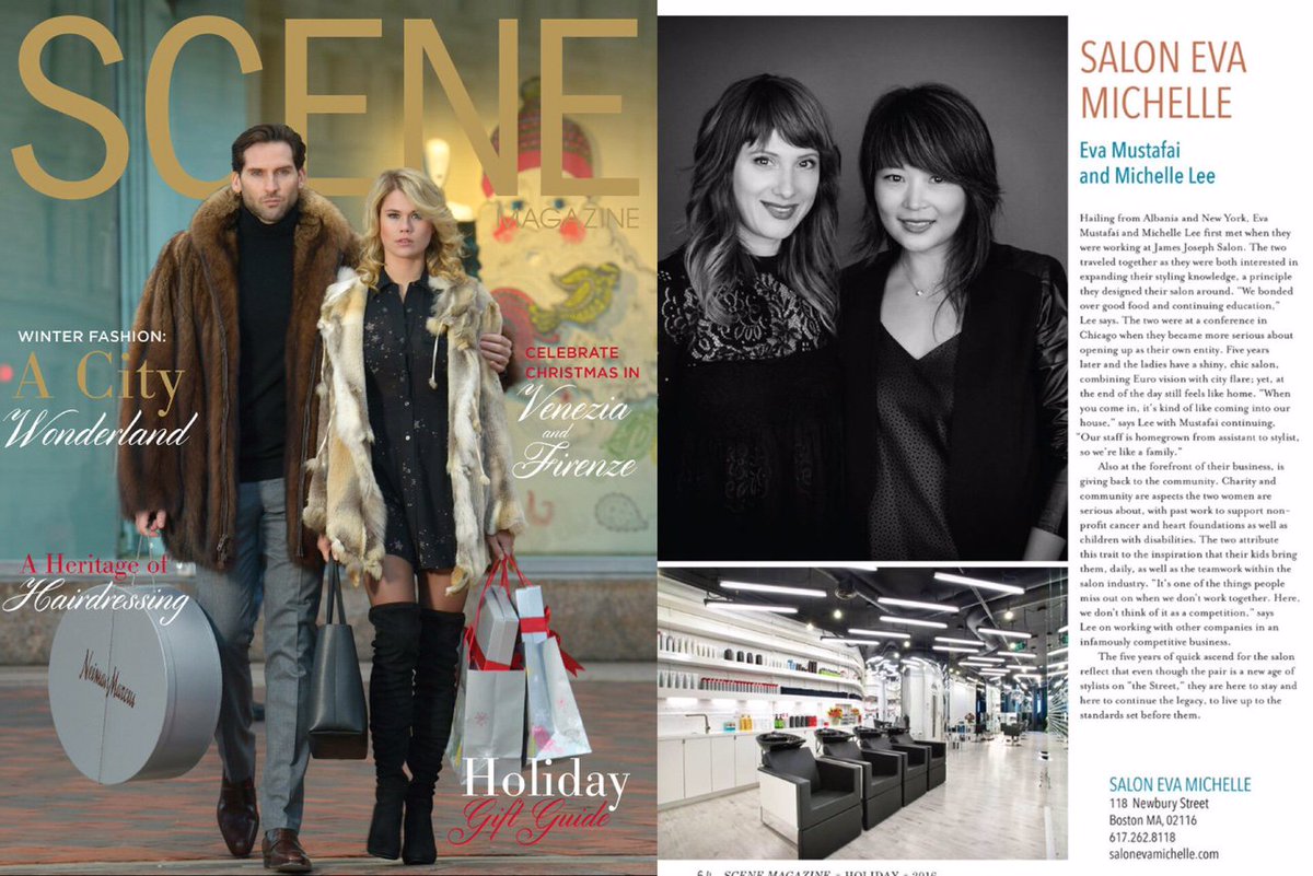 SalonEM_boston's tweet image. Did you spot @eva_salonEM and @michellelee_EM in the new issue of @BostonSceneMag? Check out the latest Holiday Issue for their feature!