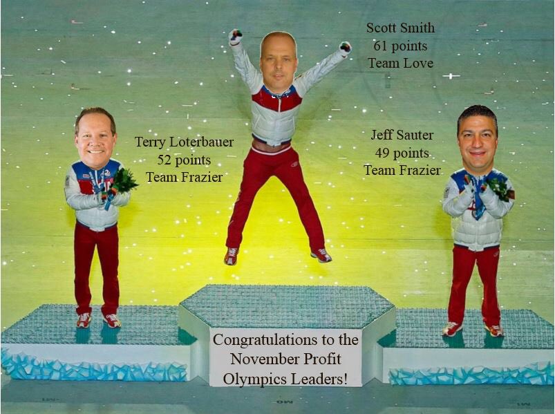 KoryBolli's tweet photo. Congrats to the November Profit Olympics leaders! #greenin16 @scottsmithups @TLoterbauer @jsauterups @CP_UPSers https://t.co/vNhGcZ666P