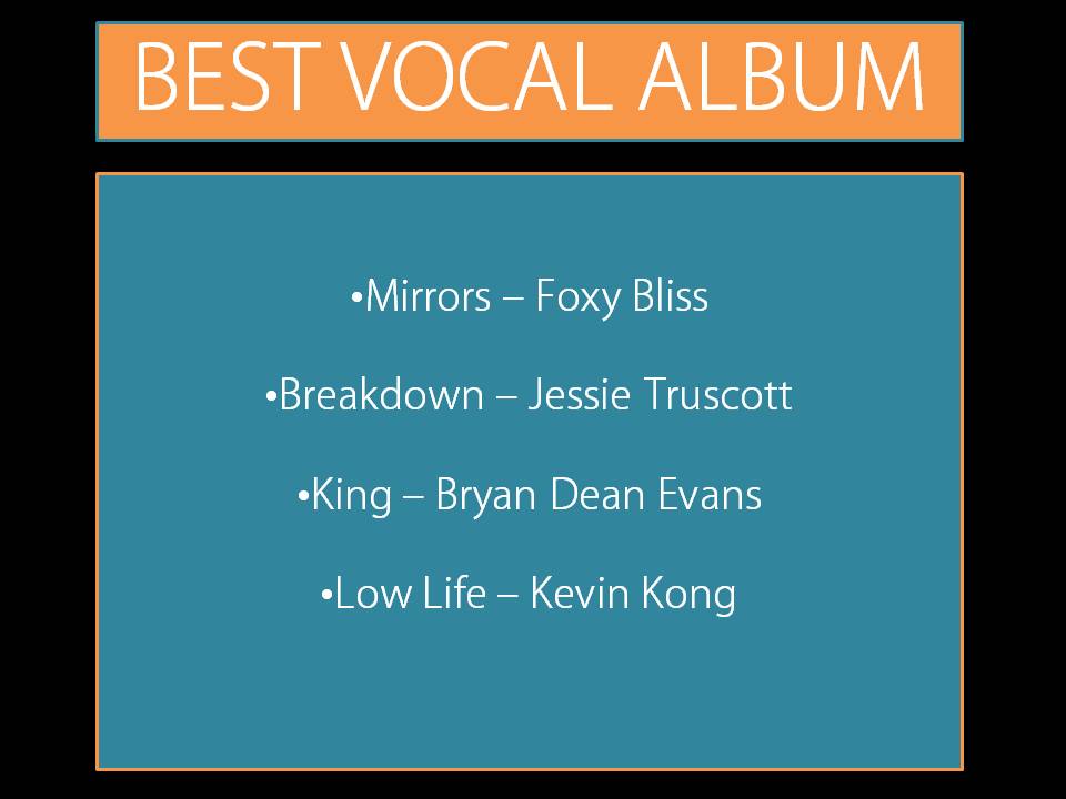 DollsAwards's tweet photo. HERE ARE THE NOMINEES FOR "BEST VOCAL ALBUM"
@BlissFoxy @JessieTruscott @BryanDeanEvans @KevinHarrisOFC https://t.co/4Yl1Gvikpo