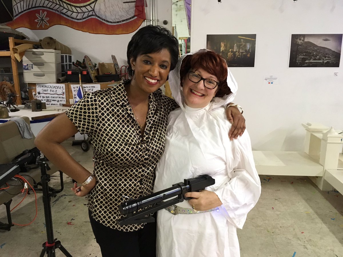 From work clothes to Leia in 10 min. Check out my #Leijorettes interview honoring #CarrieFisher with <a href="/CaresseJ/">Caresse J</a> <a href="/WWLTV/">WWL-TV</a> tonight at 10.