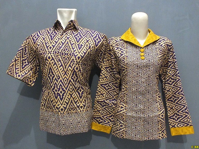  Kemeja  Batik  Kombinasi  Wanita  Modern Koleksi Rina