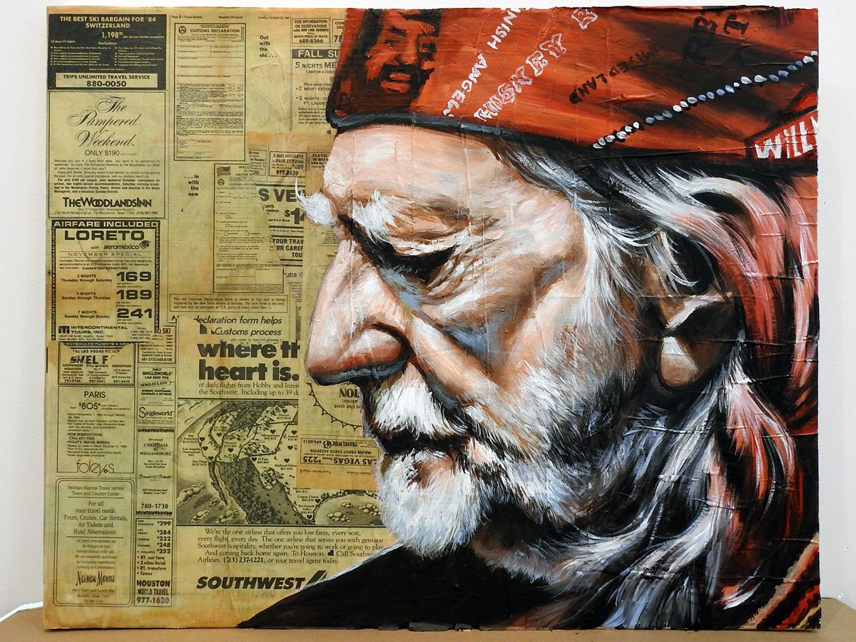 #willienelson #latex on #newpaper on #canvas just because. #anatronen