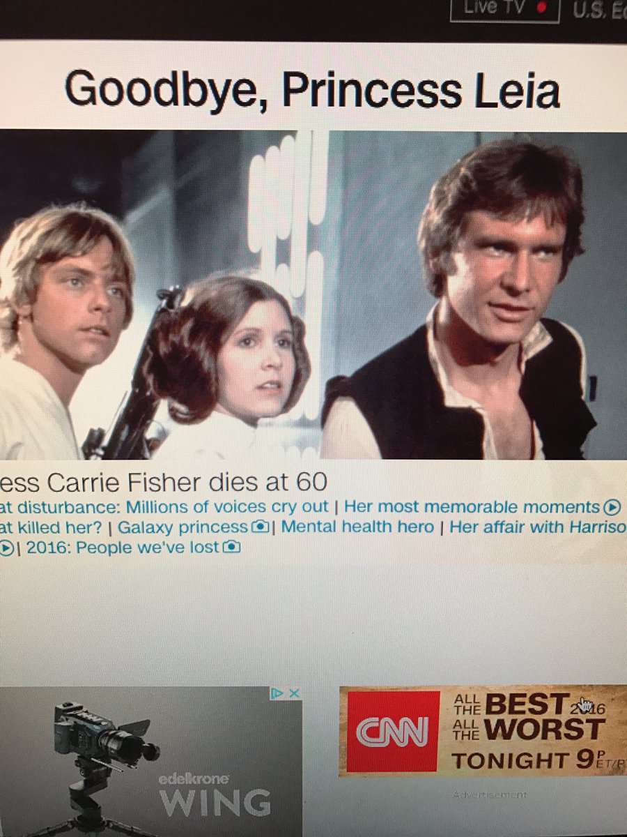 MoonMeNow's tweet photo. That link of the Fisher/Ford affair ... Totally tactless on @cnnbrk @CNN during the wake of this terrible news #ripcarriefisher https://t.co/7buEWqamjq
