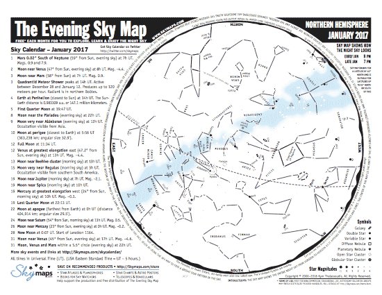 skymaps's tweet image. The Evening Sky Map (PDF) for January 2017 is now available. Download at bit.ly/1mGqoeA
