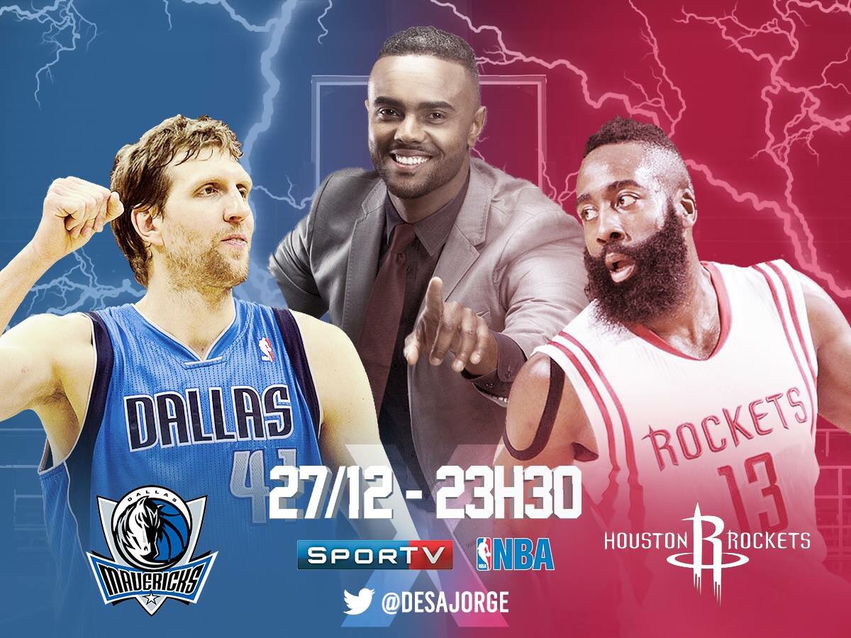 JorgeDesa's tweet photo. Já já! @HoustonRockets #rocket50 x @dallasmavs #MFFL ! É a @NBABrasil #nba aqui no @SporTV #NBAnoSporTV https://t.co/hjOYOeBxWt