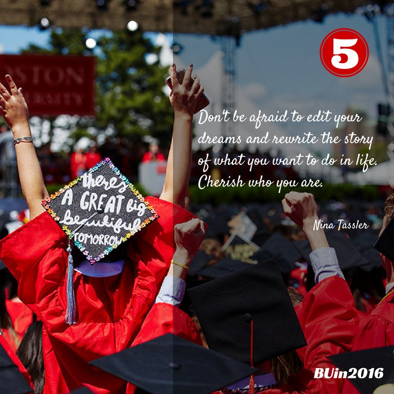 BU_Tweets's tweet photo. #BUin2016 Number 5: Our final sendoff to #BU2016 🎓 with the inspiring words of alumna Nina Tassler (CFA'79)! https://t.co/SOZhTq92Js