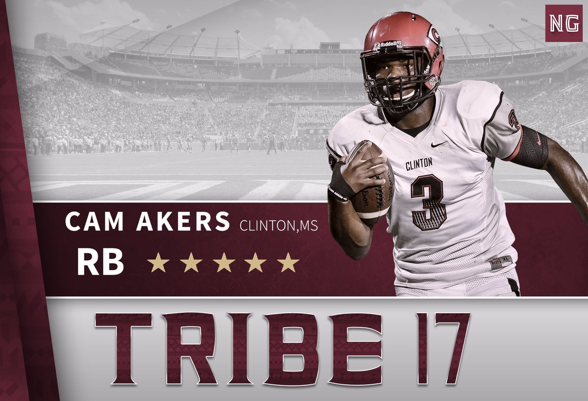 NoleGameday's tweet photo. The nation's #4 recruit, 5* RB Cam Akers | 5'11" 212 / Clinton (MS) |, has committed to FSU over LSU, Ole Miss, and others. https://t.co/TbykIFUzO1