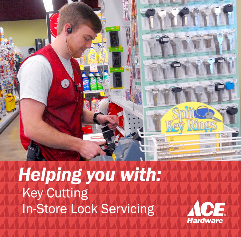 Your local Ace has convenient services. Ace can help with key cutting and lock servicing. ow.ly/IB6i3061cU3