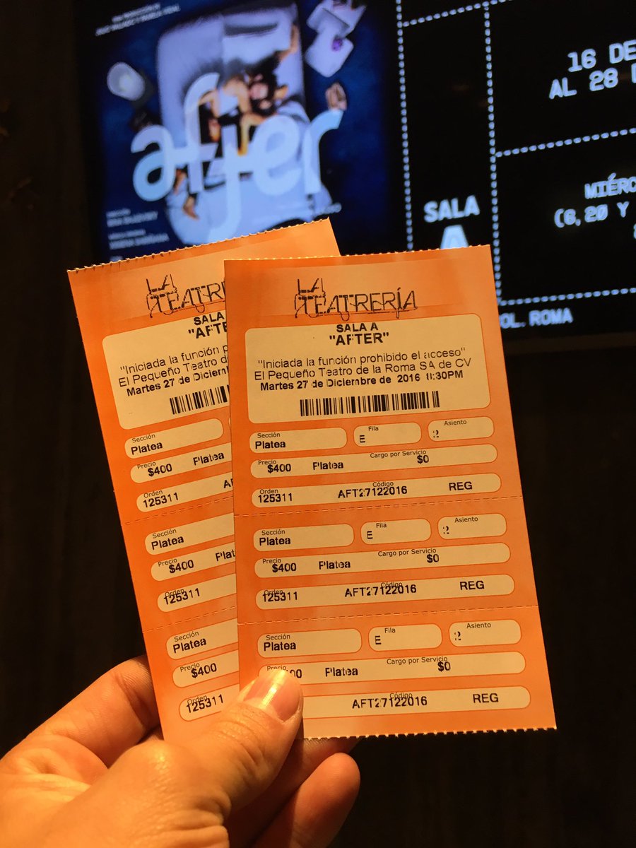 GonzaloNav10's tweet photo. Yuuuujuuu!! Listo y emocionado para ver @AFTER_obra en @LaTeatreria 😁🎭
¡Gracias Sully! 😘 https://t.co/H6WoBUImtn