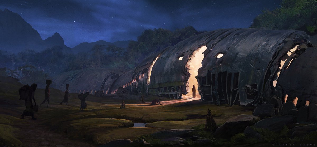 geekscapes's tweet photo. Shrine of the Sky Gods
Artist: Chander Lieve
Source: https://t.co/um2zZu0Zxr
#scifi #ruins #temple #postapocalyptic #airplane #gsotd2016 https://t.co/i9eL75u5gd