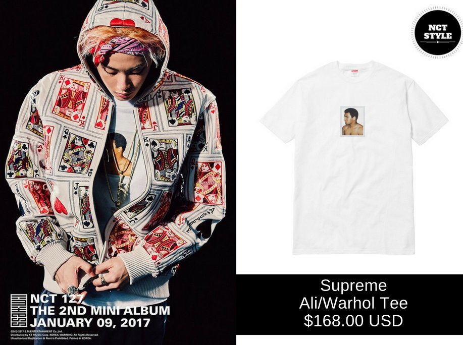 NCT_Style's tweet photo. 161228 #NCT #MARK Limitess Comeback Teaser
Supreme Ali/Warhol Tee - $168.00 USD
#마크 #NCT127 #NCTStyleMark #NCTStyle https://t.co/zJgPG4ct1q