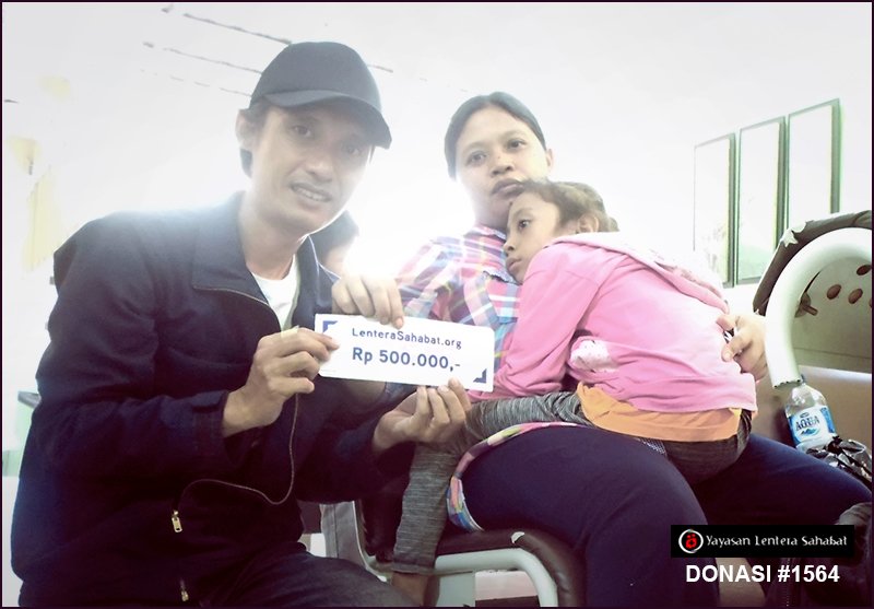 Donasi 1564 dari Anda telah kami serahkan kepada sahabat kecil Shelly (Ataxia Telangiectasia Syndrome).