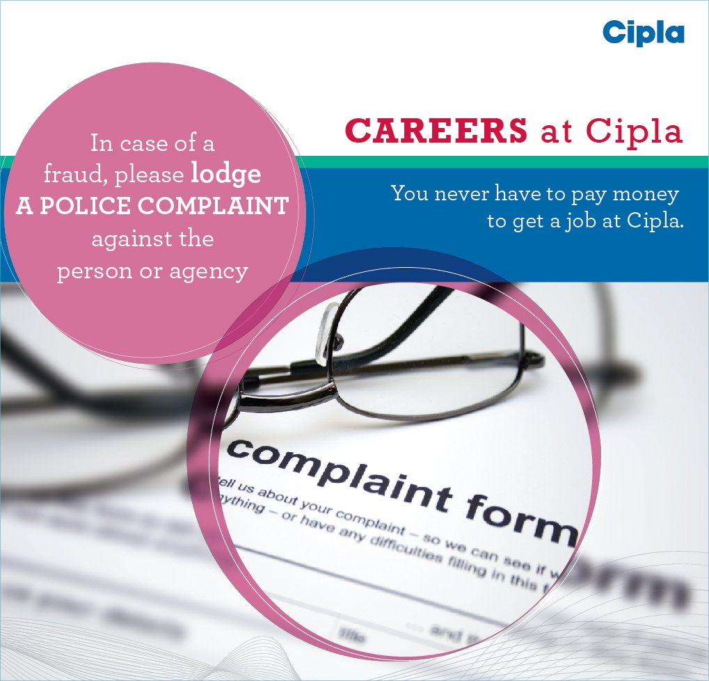 Cipla on X: &ldquo;You never have to pay money to get a job at Cipla. If 