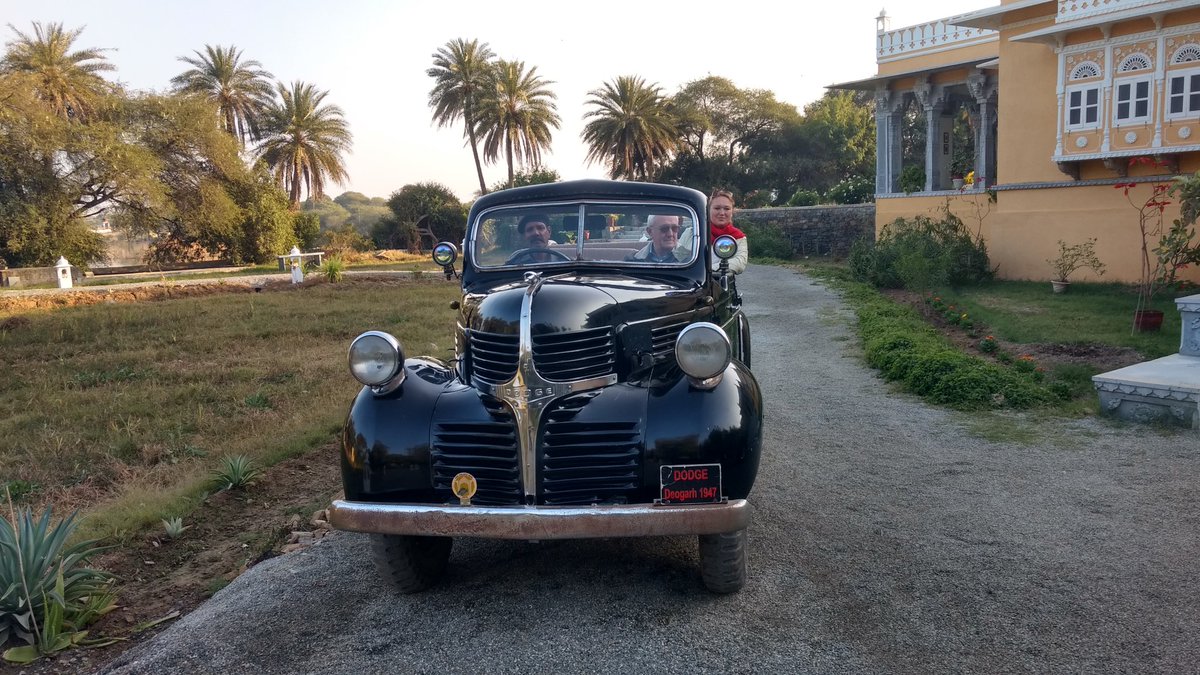PhilippaKaye's tweet photo. Heading out in a 1947 Dodge at #Devshree, Rajasthan is so much more than monuments! @my_rajasthan @incredibleindia #ttot @DeogarhDevshree https://t.co/0wfwjTMZy6