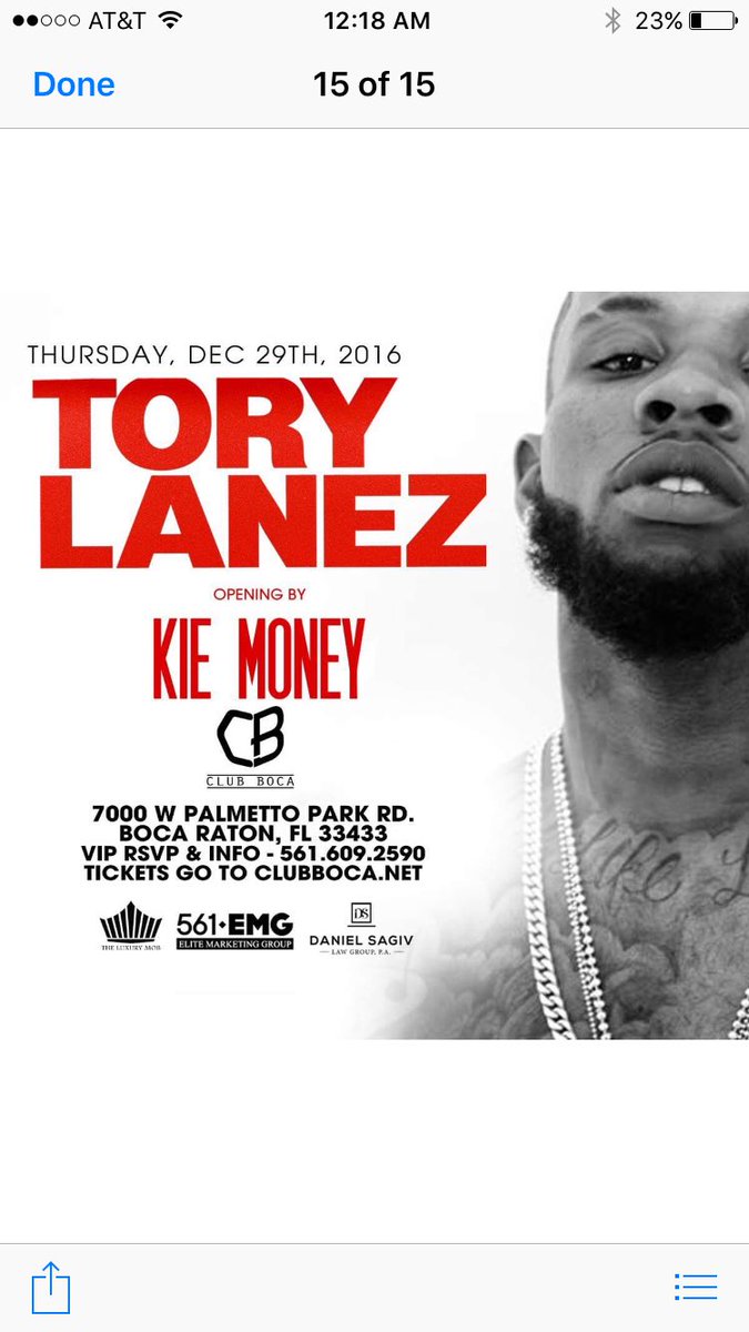 561emg's tweet photo. @killachef Tory lanez and @KieMoney954 live at club Boca Thursday night https://t.co/F6lzUGsgOu