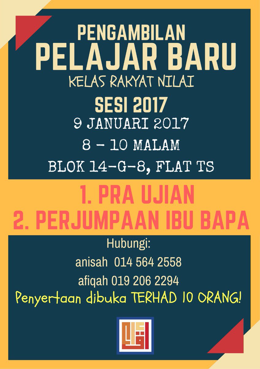 KelasLPS's tweet photo. Pemilihan pelajar @KelasLPS yang tinggal di Flat Taman Semarak 2 (N9). Mohon panjangkan kepada kenalan di Nilai. https://t.co/UmI5h3X2Lf