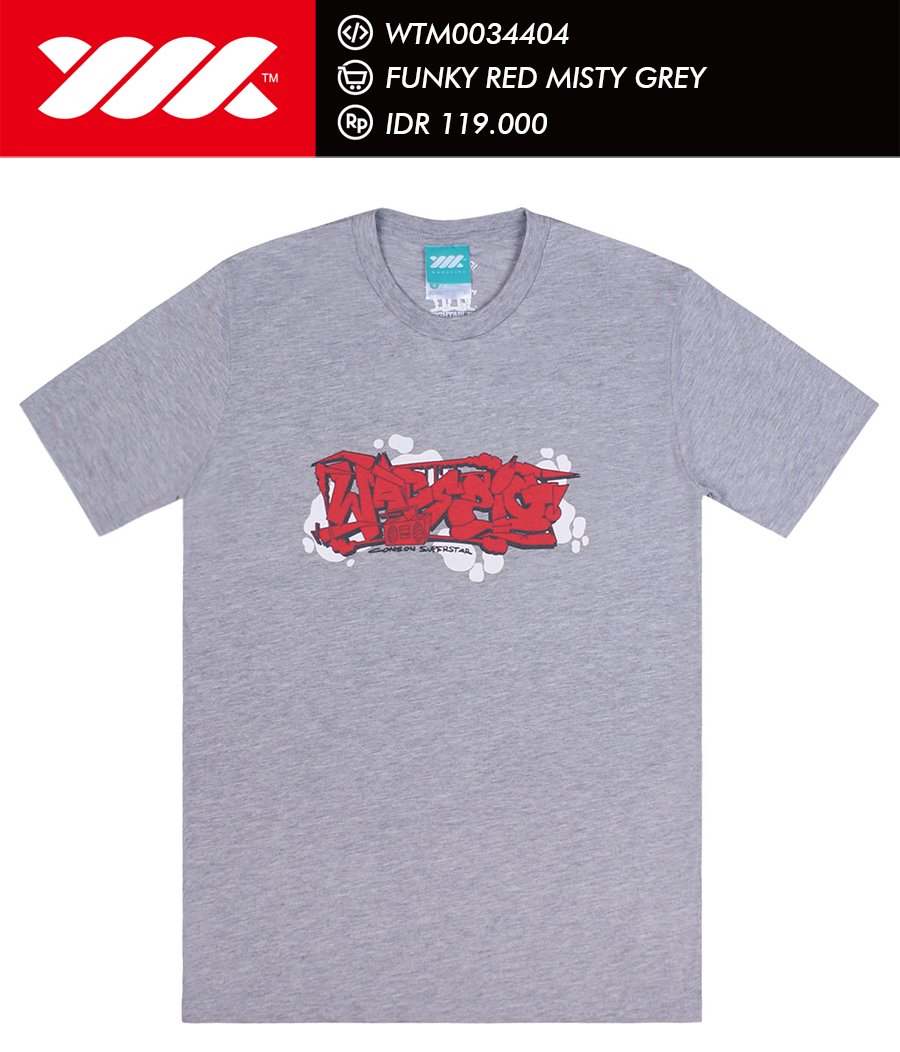 WDZG's tweet photo. 7. Funky Red. Graffiti berwarna merah bergaya classic kami rilis di t-shirt abu misty. #WedWearing https://t.co/JE8KCsYzSn