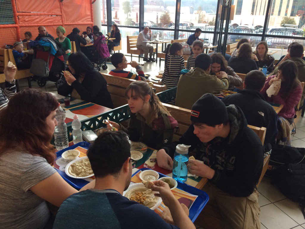 howardblas's tweet photo. #bus391 discovers 100% kosher food court at Malkha Mall! #shorashim #Birthright #asperger https://t.co/5idt9ZfEyl