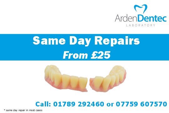 Broken Denture? give us a call today and we can arrange to have it repaired.