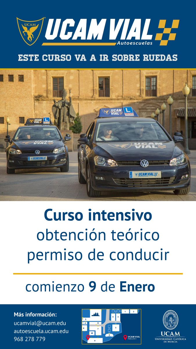 UCAMVial's tweet photo. Solicita información en @UCAMVial y aprovecha para sacar el carnet de conducir
968278779/ucamvial@ucam.edu https://t.co/qNjntiR0El