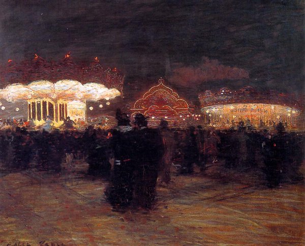 sup________'s tweet image. Luna Park Paris by Giacomo Balla 1900
