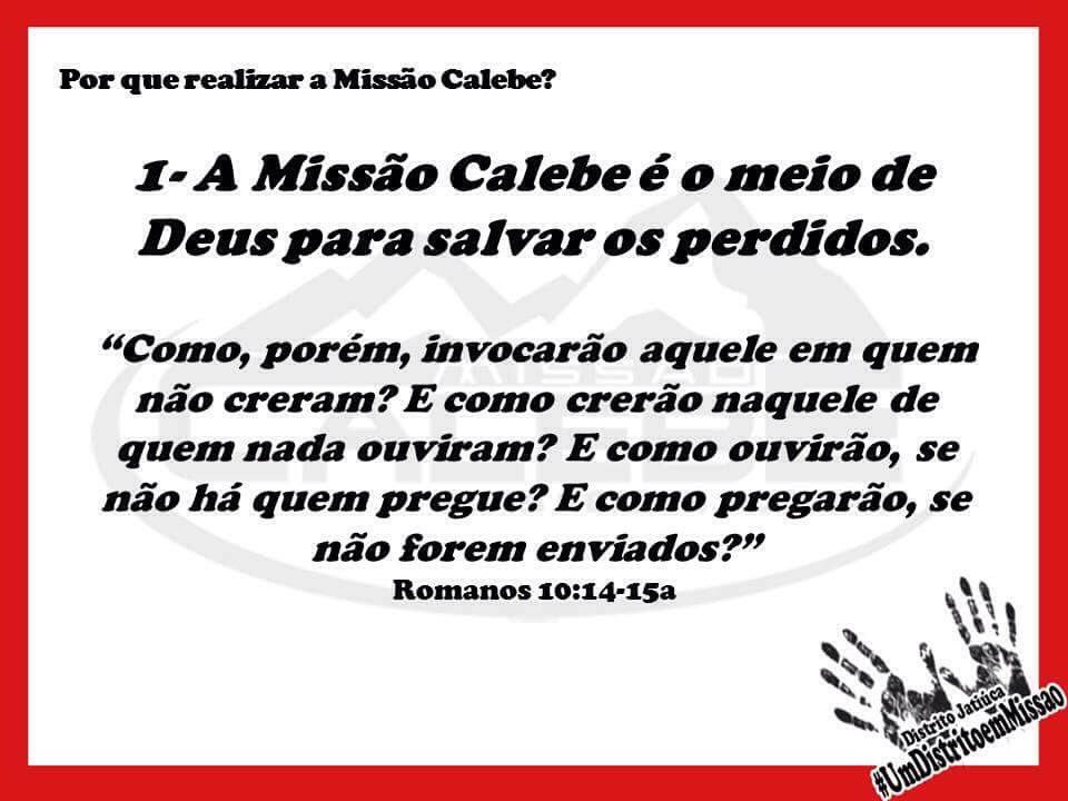 oberdanvrocha's tweet photo. 8 motivos para você apoiar e participar da Missão Calebe.
#DistritoJatiuca #UmDistritoemMissao
Motivos 1 a 4. https://t.co/hA6oIeCC5y
