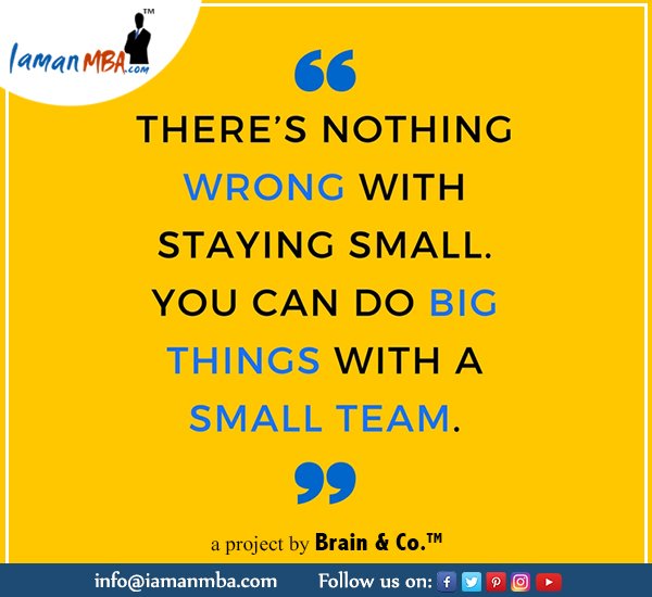 iamanmba2016's tweet photo. There is nothing wrong with staying small.
You can do #BigThings with #SmallTeam
- https://t.co/fhyqDtYVXv
#Entreprenuership #entrepreneur https://t.co/QYNEA52Cux