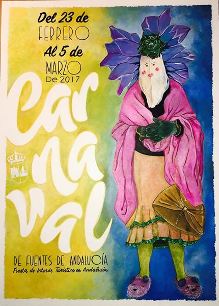 SalPorSevilla's tweet photo. ¡Elegido el cartel anunciador del #Carnaval2017 de #FuentesdeAndalucía! Obra del fontaniego Paco Ávila @turismofuentes @AytoFuentesdeA https://t.co/8GzUNM5EVW
