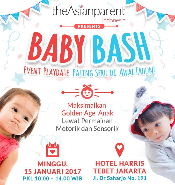 TitiwAkmar's tweet photo. Dear buibuk yg anaknya 1-2 th, ikut #BabyBashID yuk. Playdate seru tgl 15 Jan di @HARRISTebet. Buruan daftar di https://t.co/mBZaELYea4! https://t.co/cudR38qLzq