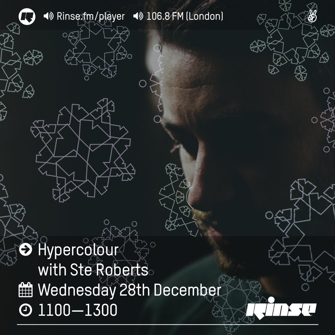 The <a href="/hypercolour/">Hypercolour</a> show with <a href="/stehypercolour/">Ste Roberts</a> is in session until 1pm >> rinse.fm/player | 106.8FM