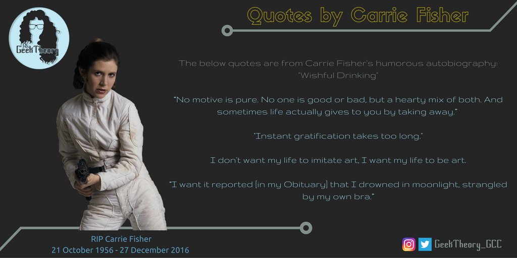 GeekTheory_GCC's tweet photo. Rest in peace Carrie Fisher. #CarrieFisher #RIPCarrie https://t.co/nbwejqi7nd