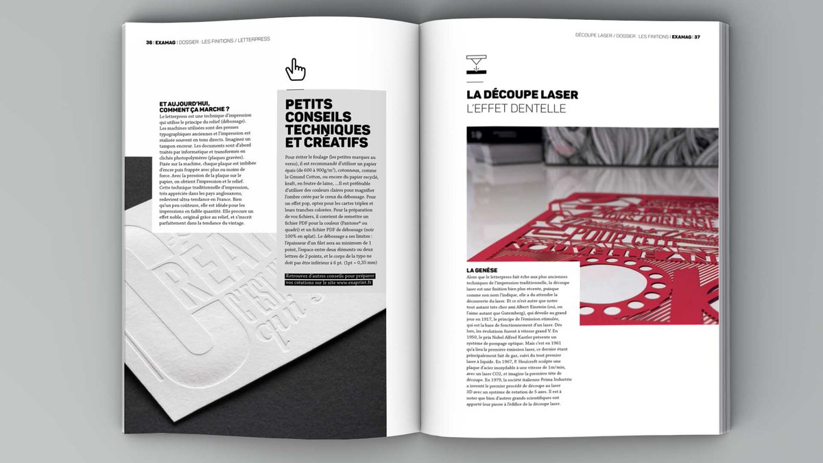 hemera_studio's tweet photo. Le dernier numéro d'Examag, le mag sur le #print et #graphisme @Exaprint  réalisé par @hemera_studio a pour thème les finitions d'impression https://t.co/aZII4xaLV4