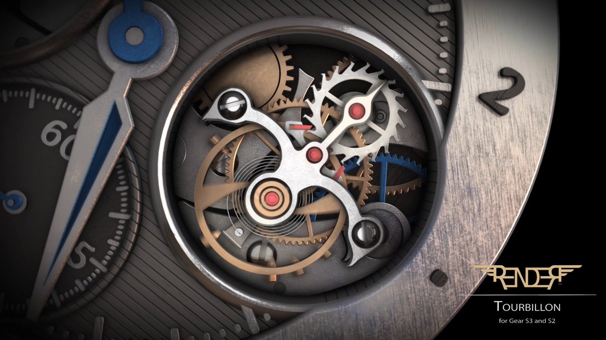 RenderWatchFace's tweet image. A closer look at our new watchface the "Render Tourbillon". Now available for purchase on the Samsung gear app store.