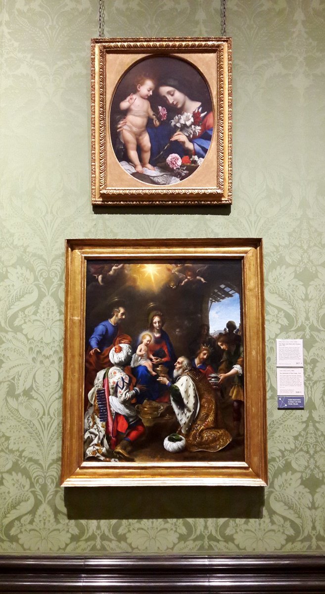 L'ange, Agar et Ismaël par #LeGuerchin , une Vierge à l'enfant & une Adoration des rois par #Dolci à la @NationalGallery